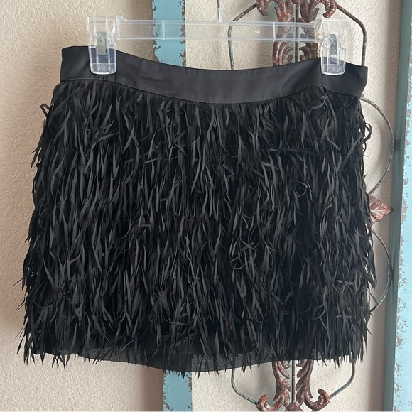 Express Black Fringe Mini Skirt - Picture 10 of 10